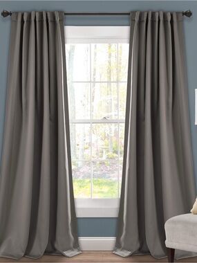 Dark Gray Blackout Curtain Panel - Neutral Window Drapery